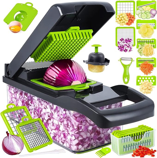 16-in-1 Vegetable Chopper & Slicer with Container
