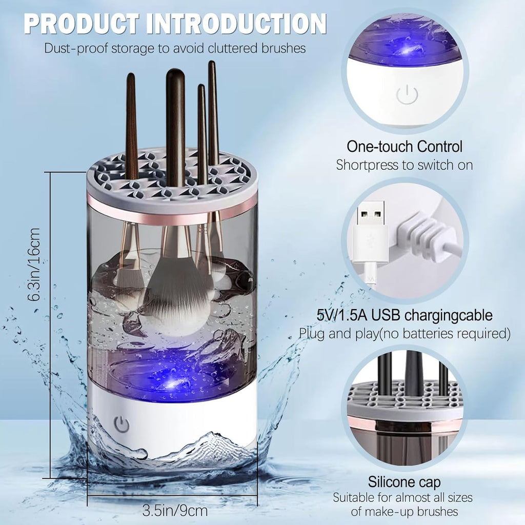 Electric Makeup Brush Cleaner – Clean & Dry in Seconds!