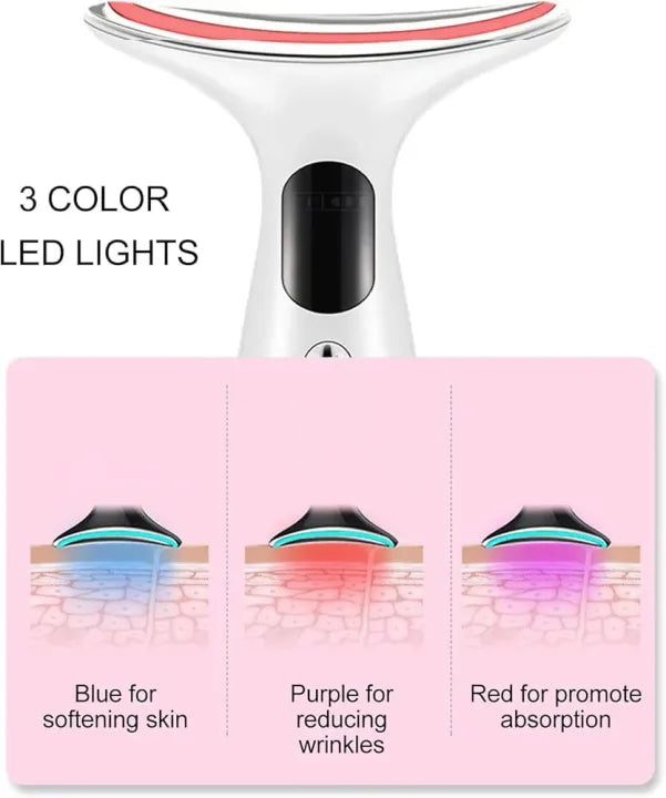 Face lifting massager EMS, vibration, heat, 3 color lights