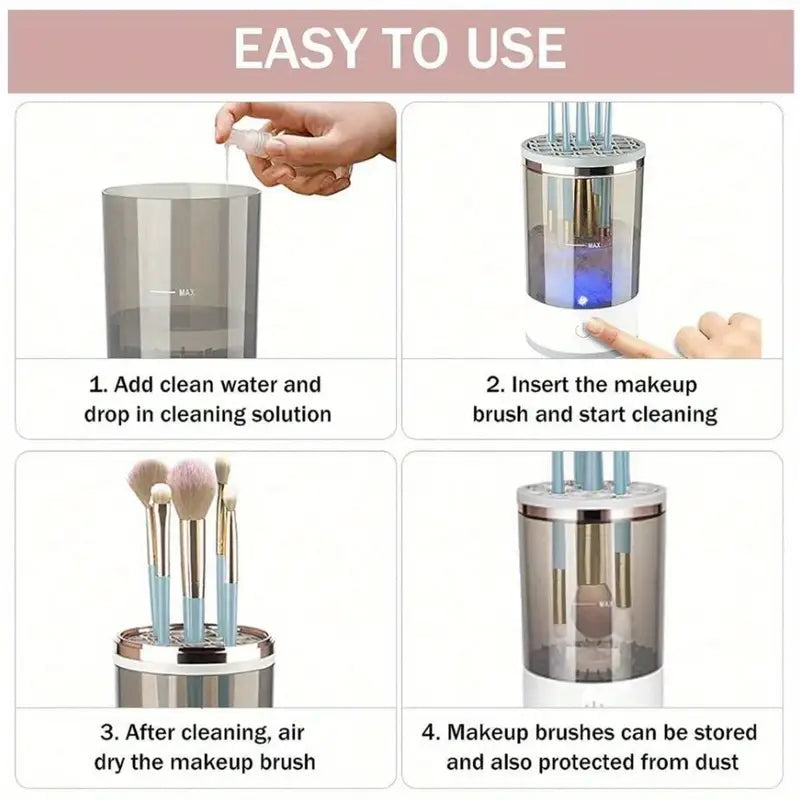 Electric Makeup Brush Cleaner – Clean & Dry in Seconds!