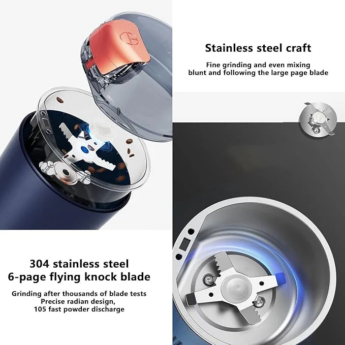 Electric Spice Grinder – 200W Multi-Purpose Coffee, Herb & Grain Grinder with Stainless Steel Blade