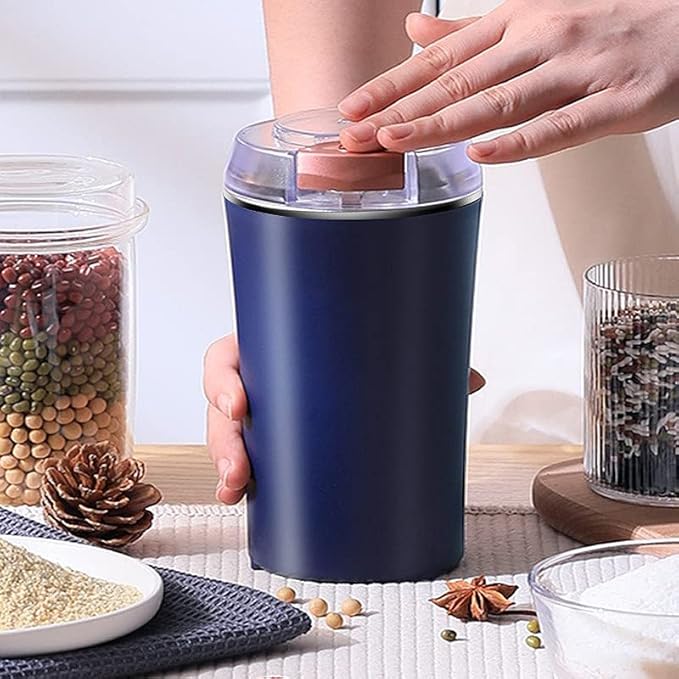 Electric Spice Grinder – 200W Multi-Purpose Coffee, Herb & Grain Grinder with Stainless Steel Blade