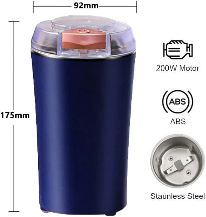 Electric Spice Grinder – 200W Multi-Purpose Coffee, Herb & Grain Grinder with Stainless Steel Blade
