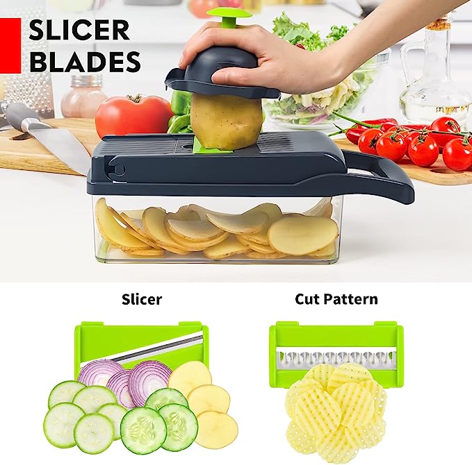 16-in-1 Vegetable Chopper & Slicer with Container