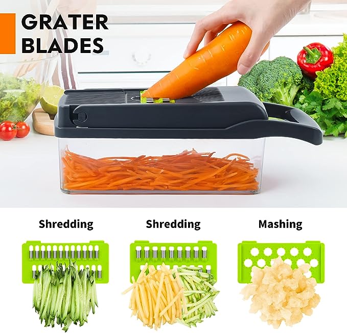 16-in-1 Vegetable Chopper & Slicer with Container